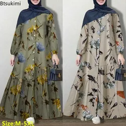 2024 Women's Muslim Dress Fashion Sweatshirt Dress Stylish Hoodies Long Sleeve Maxi Dress Female Casual Solid Hooded Vestidos