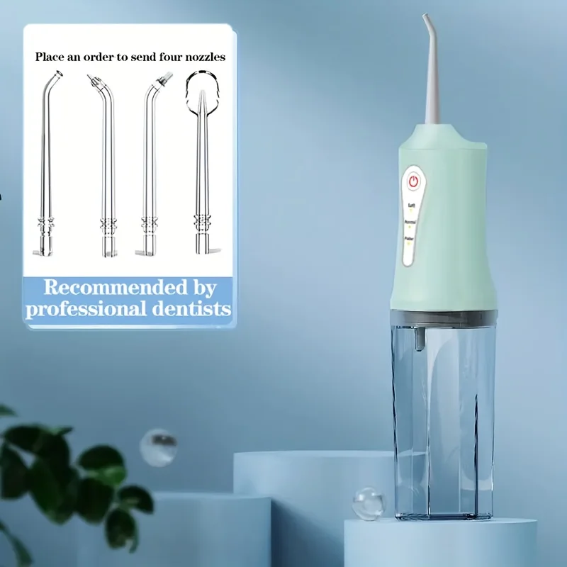 Grifo inalámbrico con tres modos y 4 boquillas: irrigador recargable portátil para el cuidado dental diario, regalo Ideal para hombres y