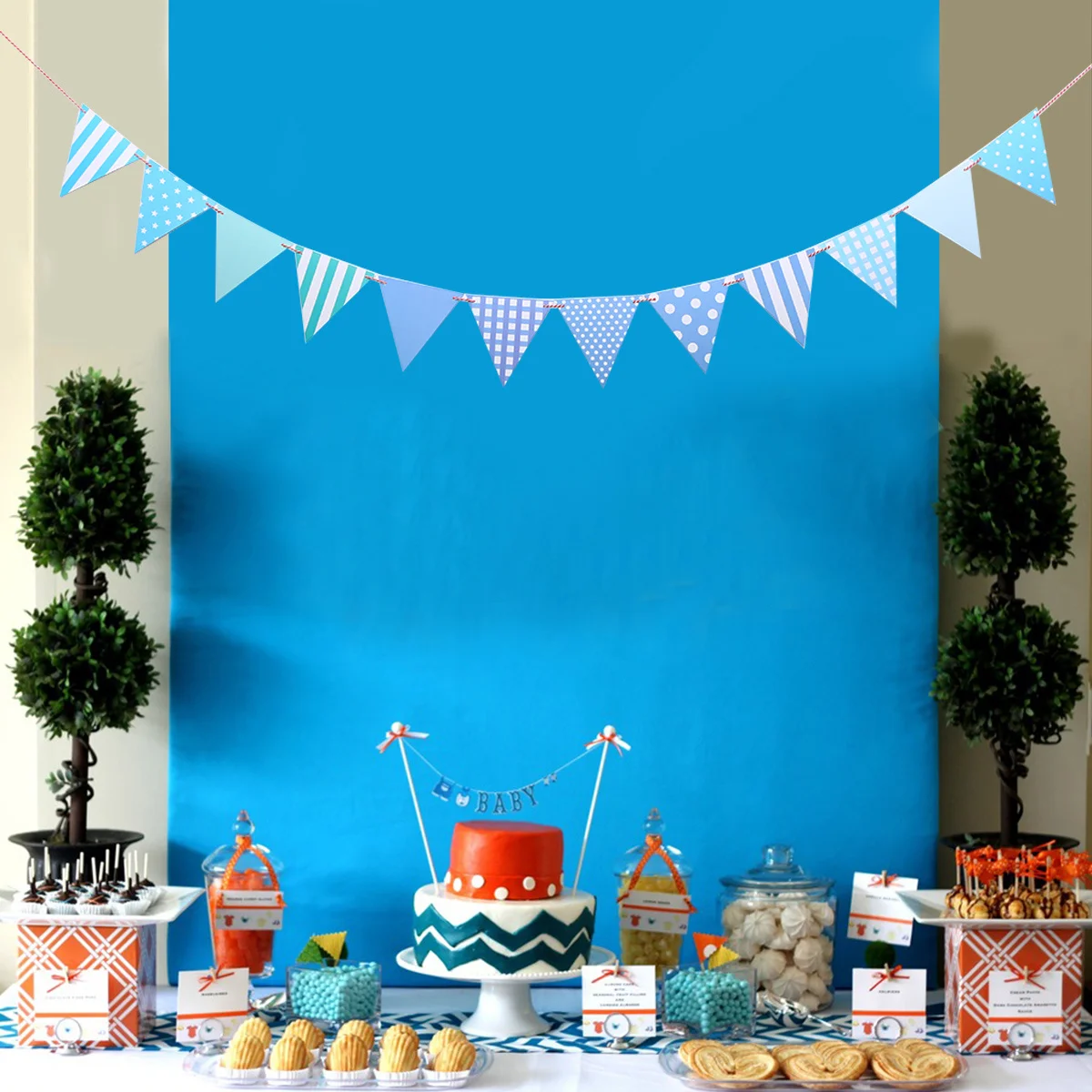 

2.2m Polka Dot Bunting Triangle Pennant Banner for Summer Party Beach Wedding Birthday Decor Paper Flags Hanging Outdoor Indoor