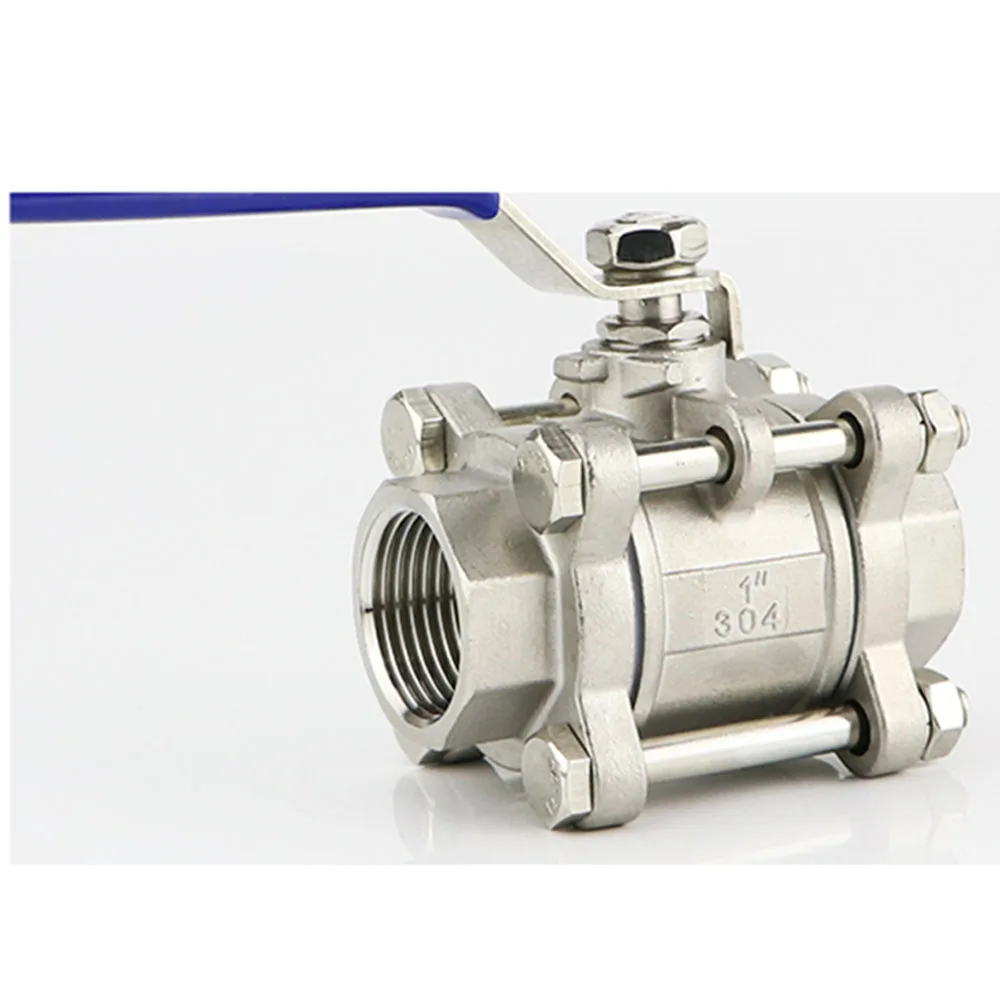 3PC Manual Ball Valve Female Thread SS304/SS201 Stainless Steel DN50/DN65/DN80