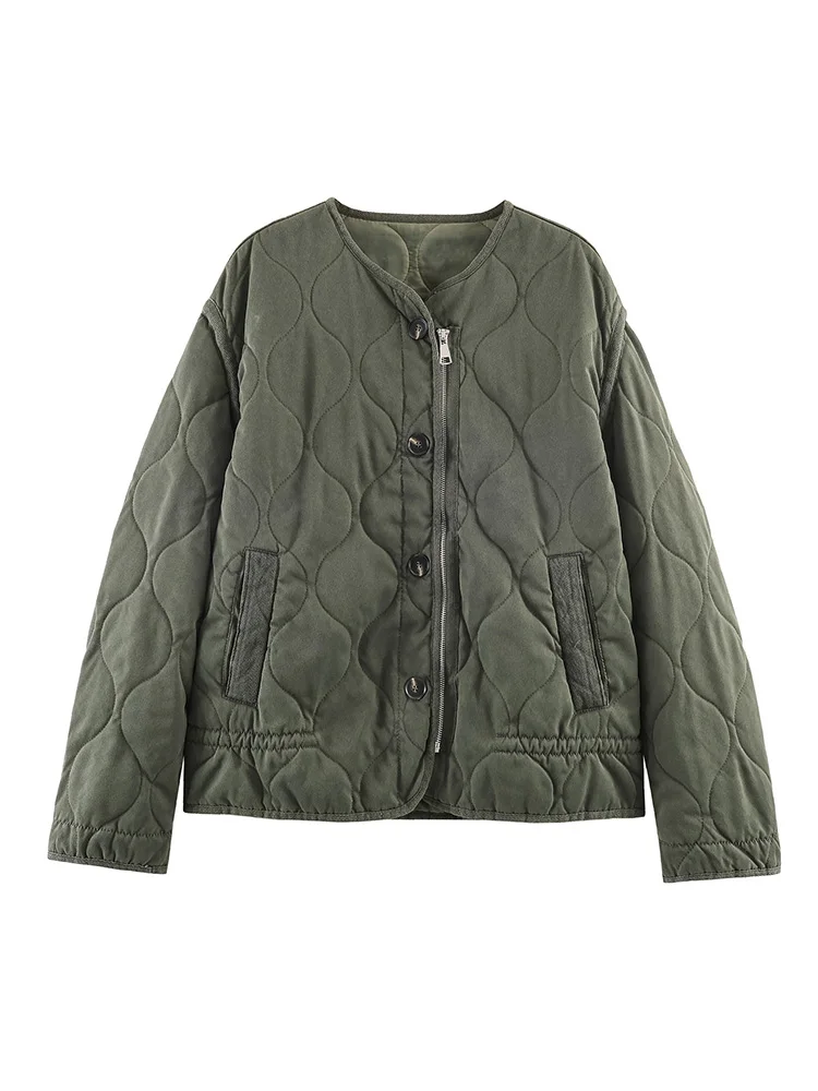 

HH женские свободные повседневные однобортные теплые пальто с круглым вырезом однотонные карманы украшения женские зимние куртки на молнии с длинными рукавами