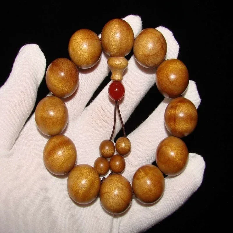 

UMQ Natural golden nanmu bracelet for men and women, 108 pieces of old material sunken wood Buddha bead bracelet jewelry