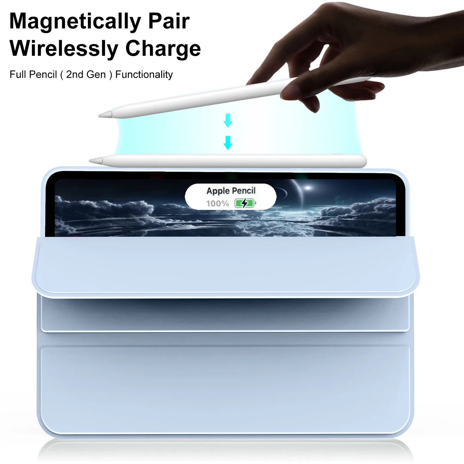 Case for iPad Pro 11-Inch, 2022/2021/2020/2018 Model (4th/3rd/2nd/1st Generation) Magnetic Flip Smart Cover Soft Silicone Shell