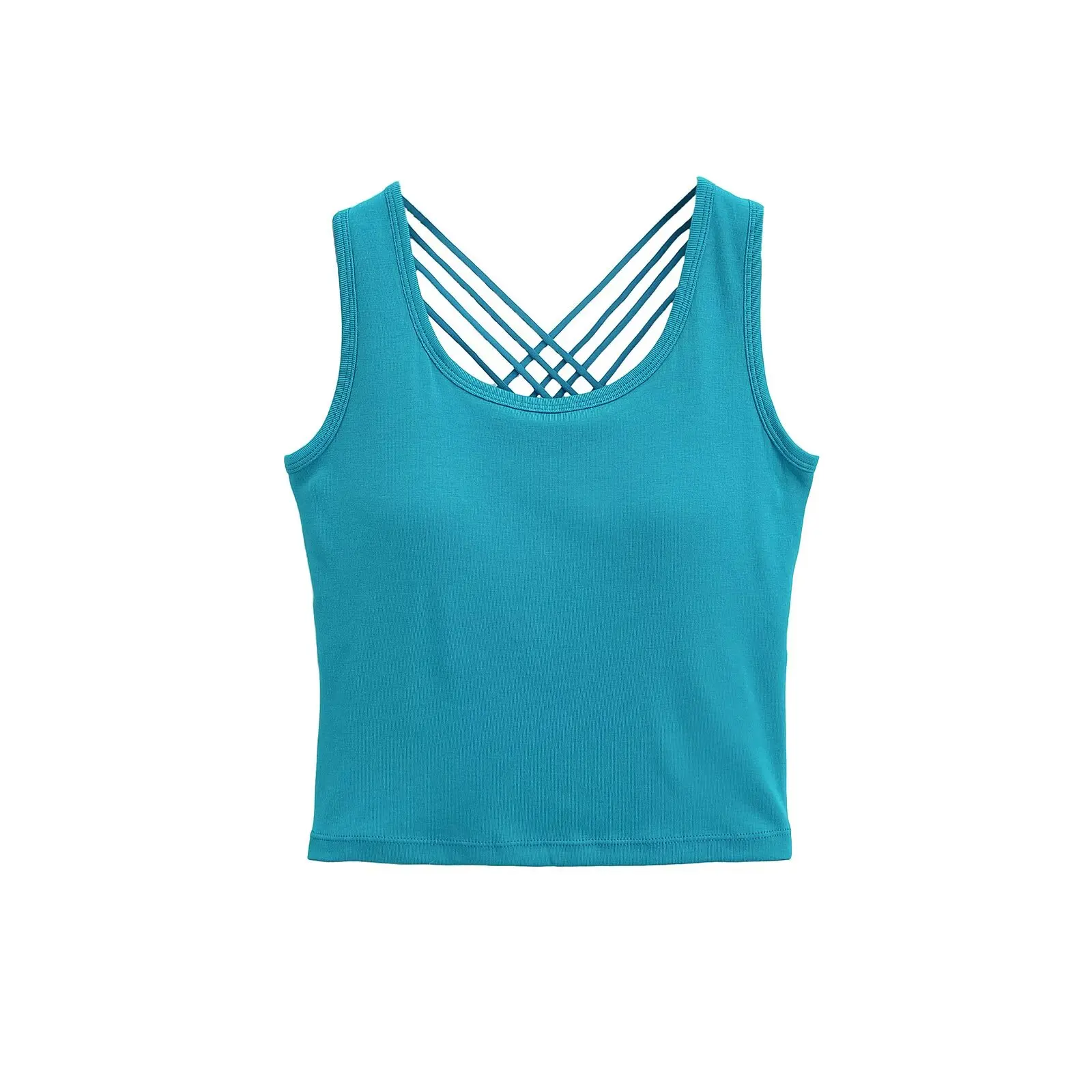 

Sexy Cross Bal Crop Top Women's Slim Fit Svel Vest Street Sle ort Length Inner Wear Outer Wear Design Trendy