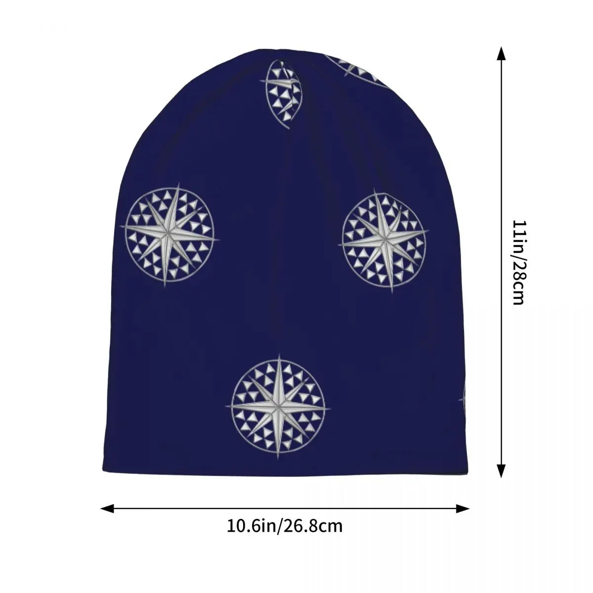Chrome Style Nautical Compass Star Skullies Beanies Hats Warm Autumn Winter Outdoor Cap Knitted Bonnet Caps for Men Women Adult
