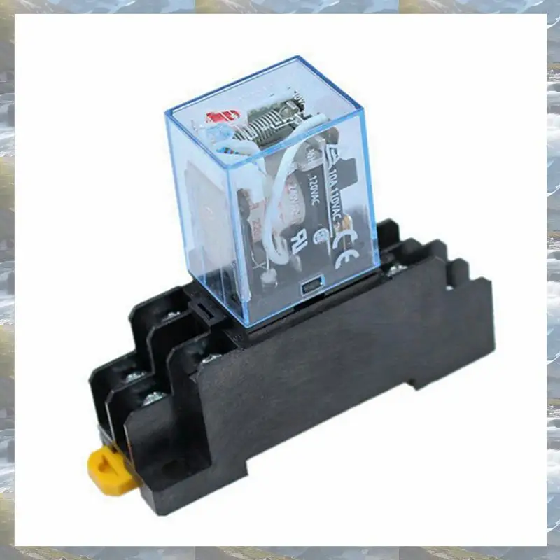 T82C Hot Sale-10Pc MY4NJ 14PIN 4DPDT Electronic Mini Electromagnetic Relay 5A Coil With PYF14A Socket Base