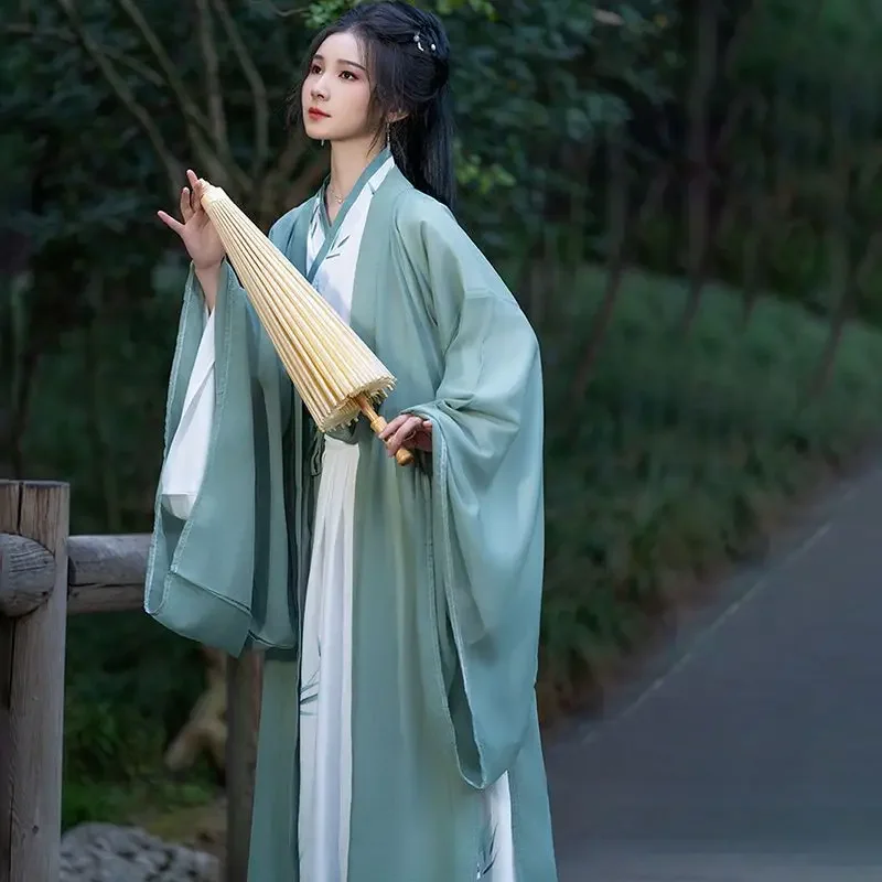 

Голубое платье Hanfu для женщин, древнее китайское платье Hanfu для Хэллоуина, женское летнее платье Hanfu, модель 3XL