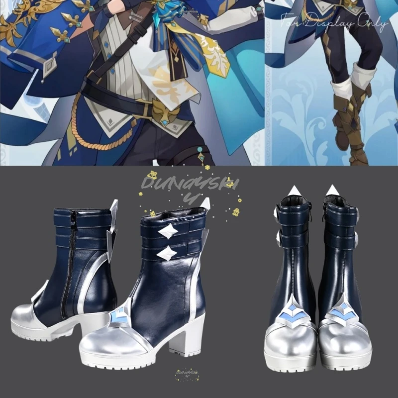 

Обувь для косплея Lohen Genshin Impact: Ботинки из ПУ для рыцарей Фавония, реквизит для карнавала и вечеринок на Хэллоуин