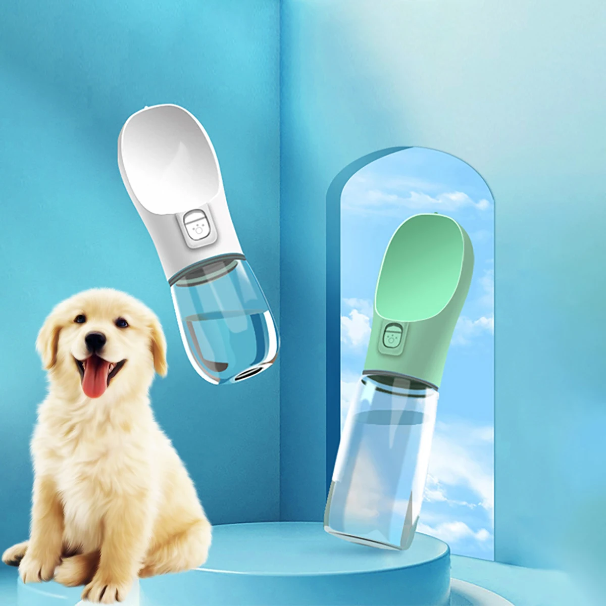 

Portable Dog Water Bottle Drinking Bowls for Dog Cat Food Water Dispenser 2 In 1 Leak-proof Outdoor Dog Waterer Pet Accessories