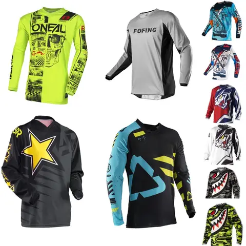 MTB Downhill Mountain Bike Racing Shirts Men Quick Dry Long Sleeve Motocross Offroad Motorcycle Jersey Top