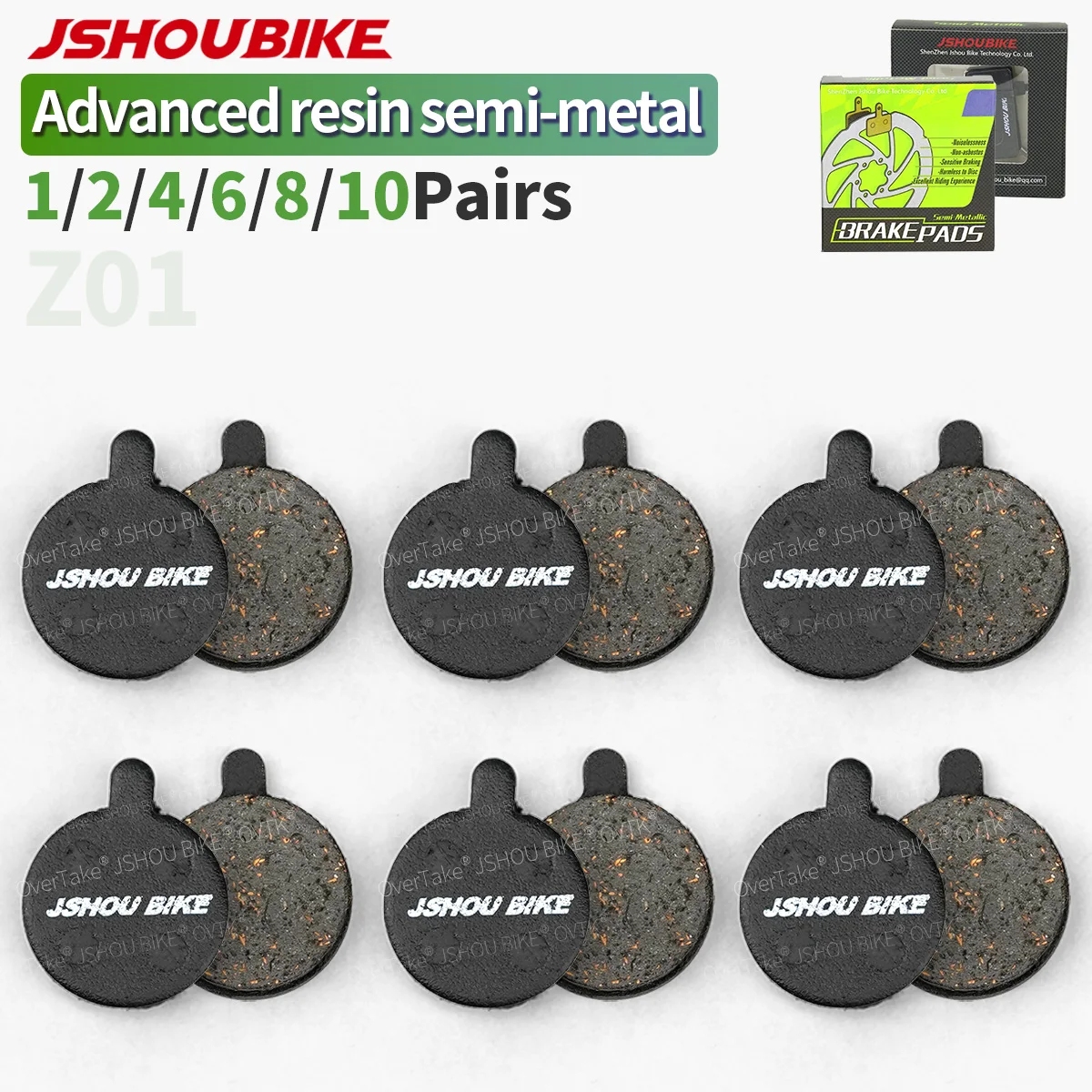 

JSHOUBIKE Advanced Semi-metal Bicycle brake pads for ZOOM Wire-pull disc brake…Electric folding bike,Electric scooter