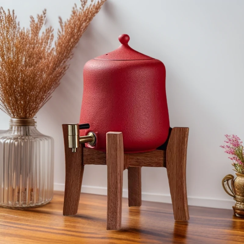 volcanic stone belt faucet coarse pottery water storage tank purification tank household filter ceramic tea ceremony