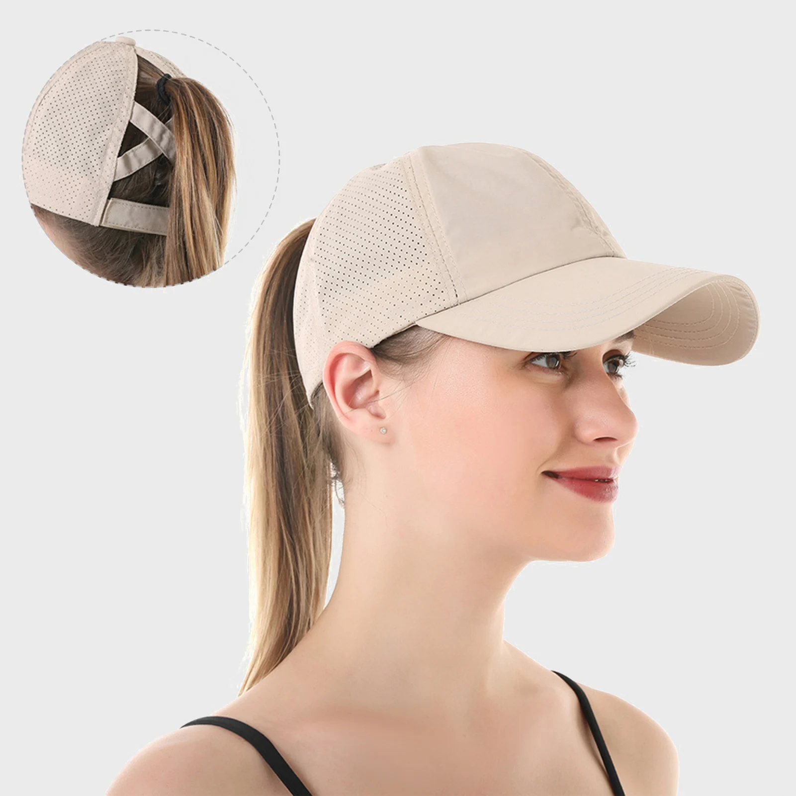 Boné de beisebol feminino de cor sólida, boné de beisebol feminino de secagem rápida, ajustável, moderno, chapéu de proteção solar para corrida, caminhada, treinamento