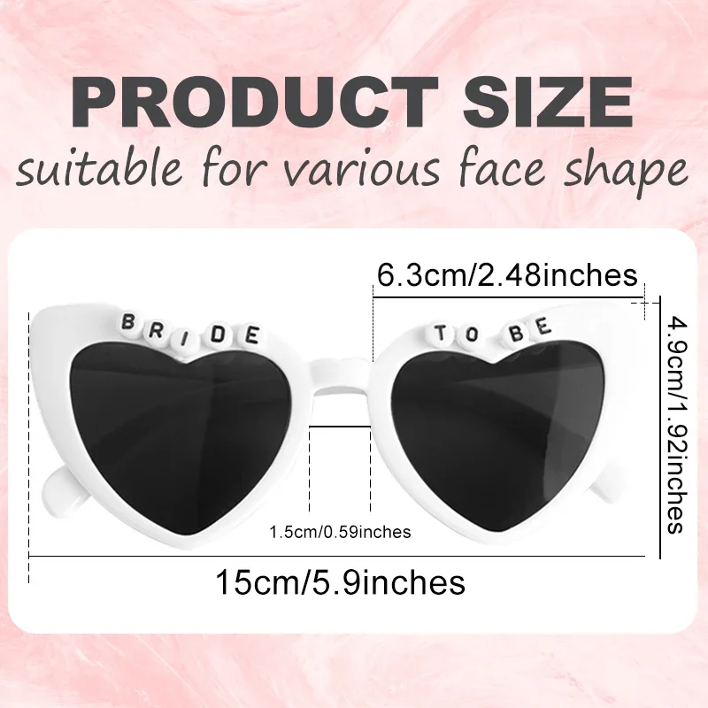 Heart shaped sunglasses wedding women Bride Glasses Bridesmaid Gift Bachelorette Party Decor