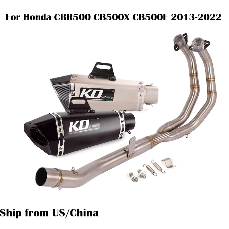 

For Honda CBR500 CB500X CB500F 2013-2022 Full Exhaust System Slip On Muffler Escape With DB Killer Front Connection Link Pipe