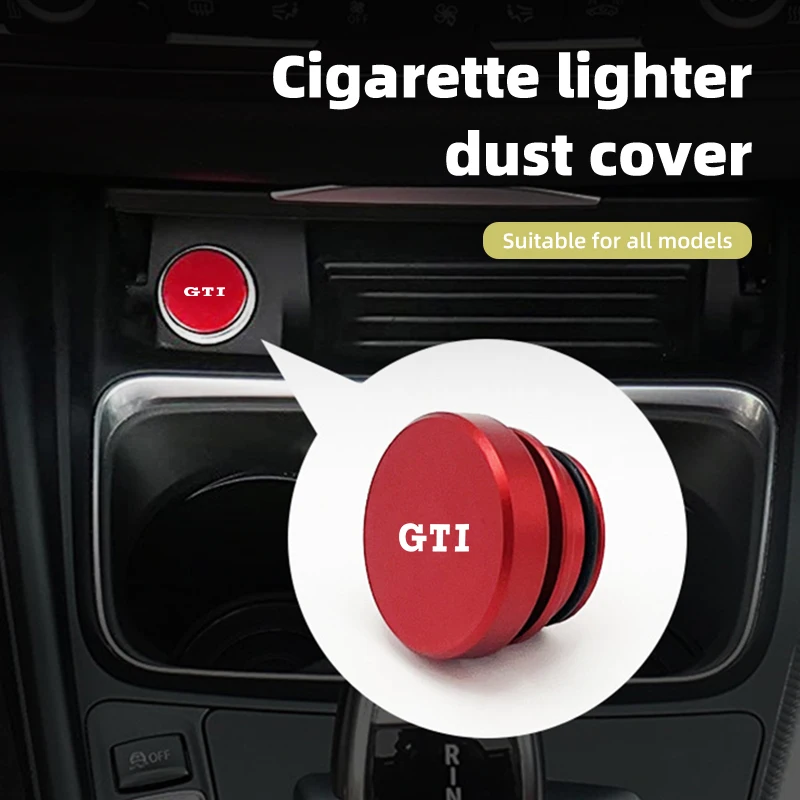 Car Aluminum Cigarette Lighter Button Plug Dust Cover For VW Golf GTI Jetta mk5 mk6 CC Golf 5 7 Tiguan Scirocco Sagitar Magotan