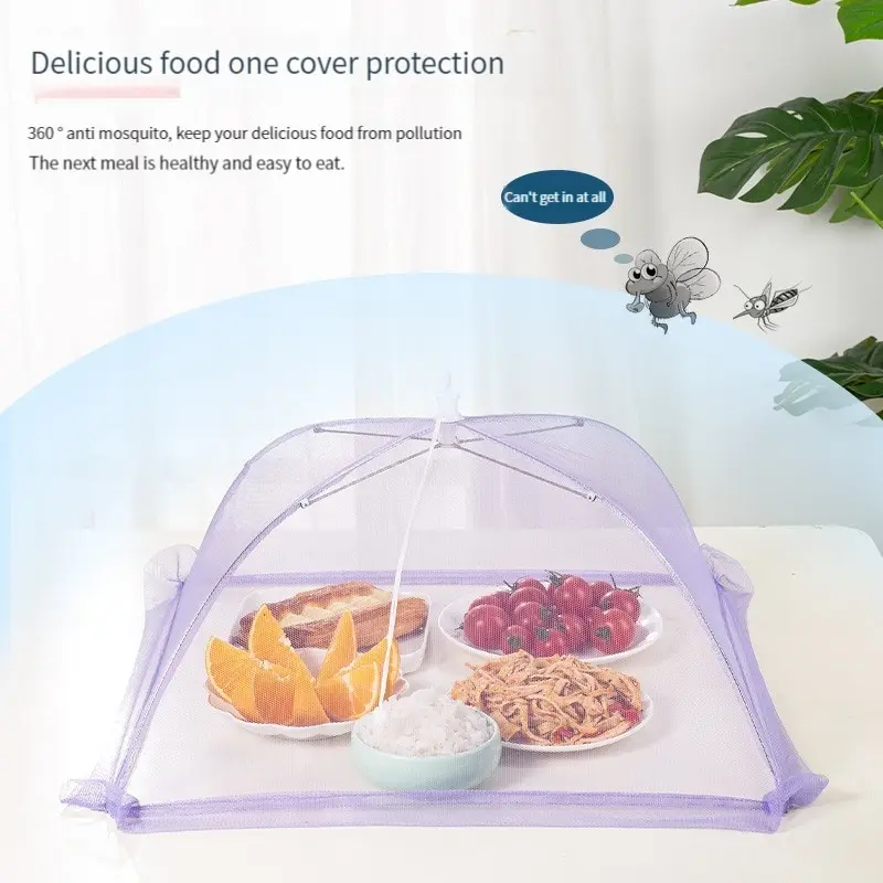 Food Cover Dust Cover Transparent Vegetable Foldable Anti-mosquito Rectangle Outdoor Picnic Table Fly Proof Dish Cover