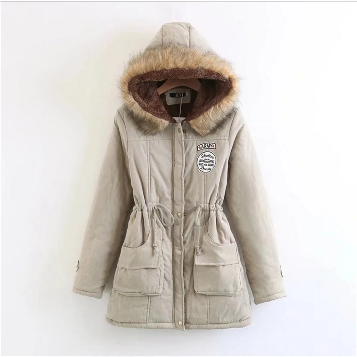 2024 autunno inverno donna giacca di cotone imbottito Casual cappotto sottile ricamo parka con cappuccio imbottito cappotto caldo abrigo para mujer