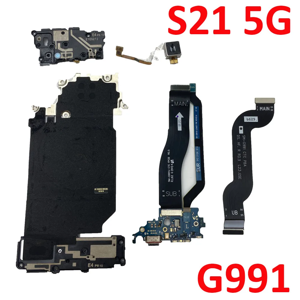 For Samsung Galaxy S21 5G G991N G991B G991U Signal Antenna NFC WIFI LCD Wireless Charging Board Flex Cable Microphone 5G mmWave