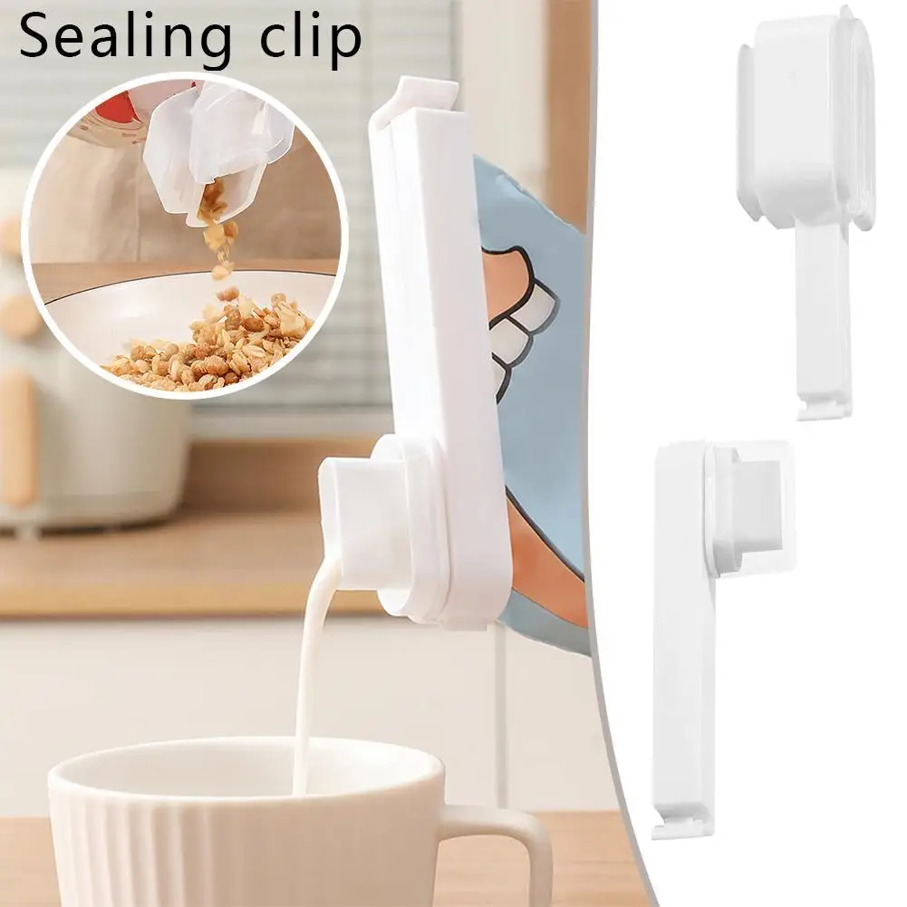 Food Clips To Seal Pour Food Storage Bag, Sealing Clip With Spout, Cereal Snacks Fresh Keep Bag Clip, Moisture Proof Sealing Cli