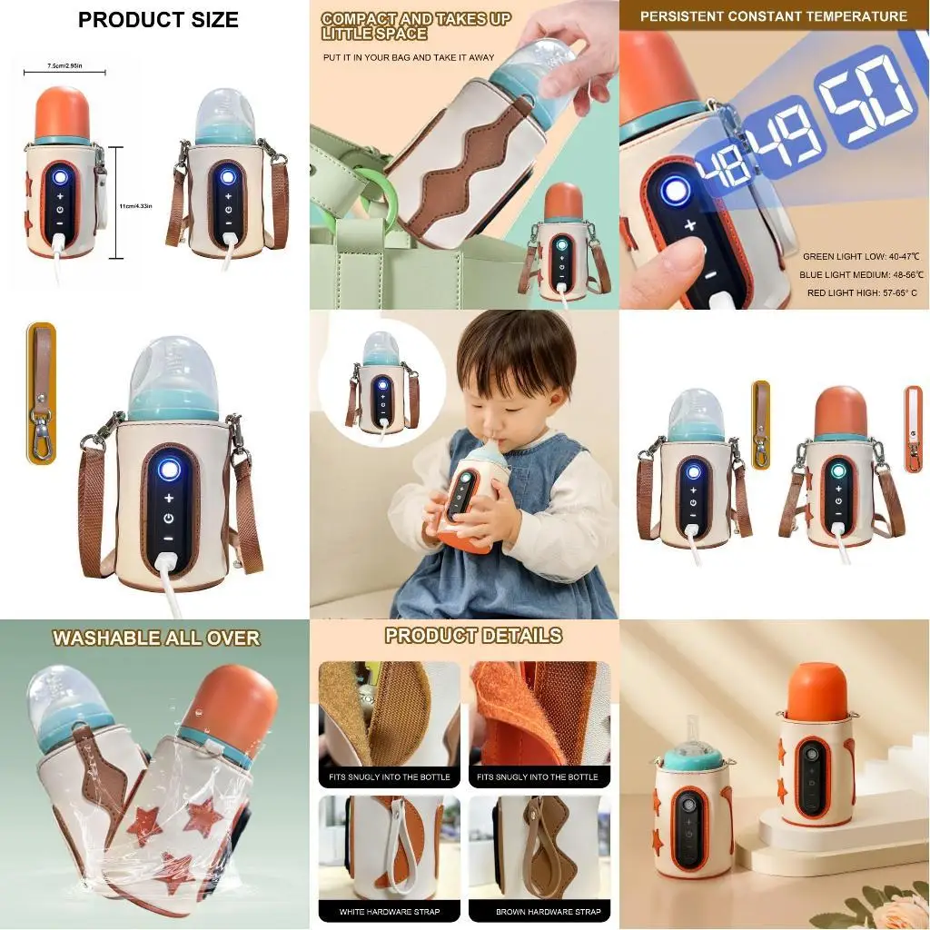 

Портативный подогреватель детских бутылочек с ЖК-дисплеем и USB-соединением. Регулируемый USB-подогреватель детских бутылочек.