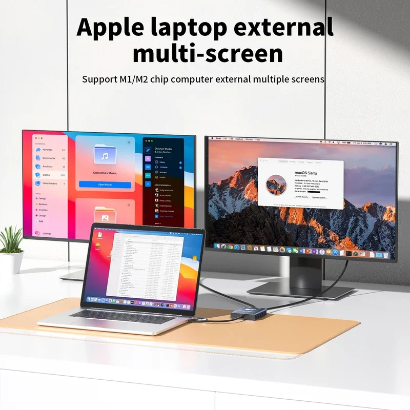 Acasis HDMI Splitter Display Expander HDMI To Type-C For Mac OS M1 M2 M3 Windows 2 HDMI To Display Displaylink For Mac