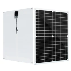 Solar Panels 18V 30W Flexible Solar Panel Dual USB DC Output Port 12V/5V Battery Charging For Outdoor Travel Camping Phone