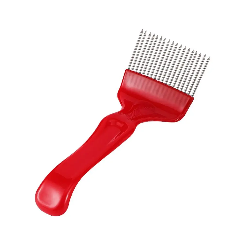 

18/21 булавка, вилка для пчелиного меда, прямые иглы, пластиковая ручка, скребок для меда, желтый/красный/нержавеющая сталь, скребок для меда, пчеловод