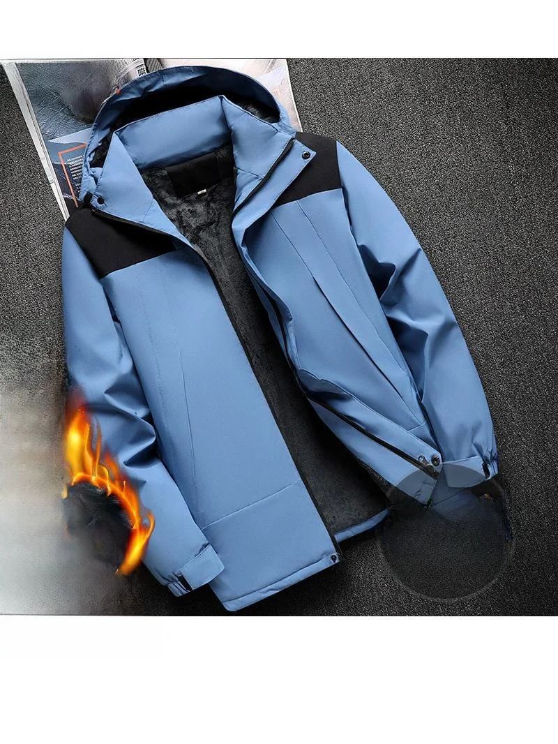 

Утепленная мужская куртка с длинными рукавами, ветрозащитная, теплая, хлопковая, рабочая одежда, ветровка, повседневная, на молнии, пальто