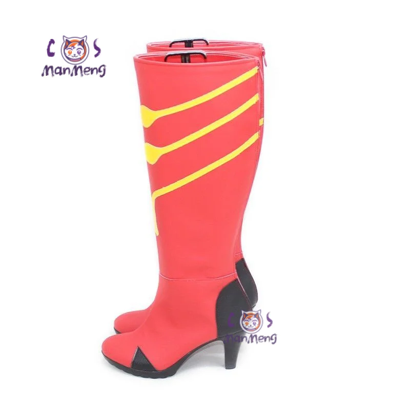 Zapatos EVA Cosplay Asuka Langley Soryu, botas de tacón alto rojas para fiesta de Navidad, tallas personalizadas para hombres y mujeres 34-46