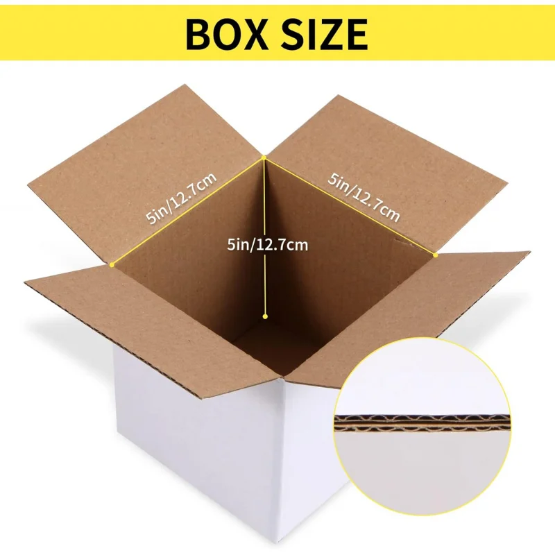25 Packs 5x5x5 Small Cardboard Boxes Mailing, Packing and Storing (5x5x5)