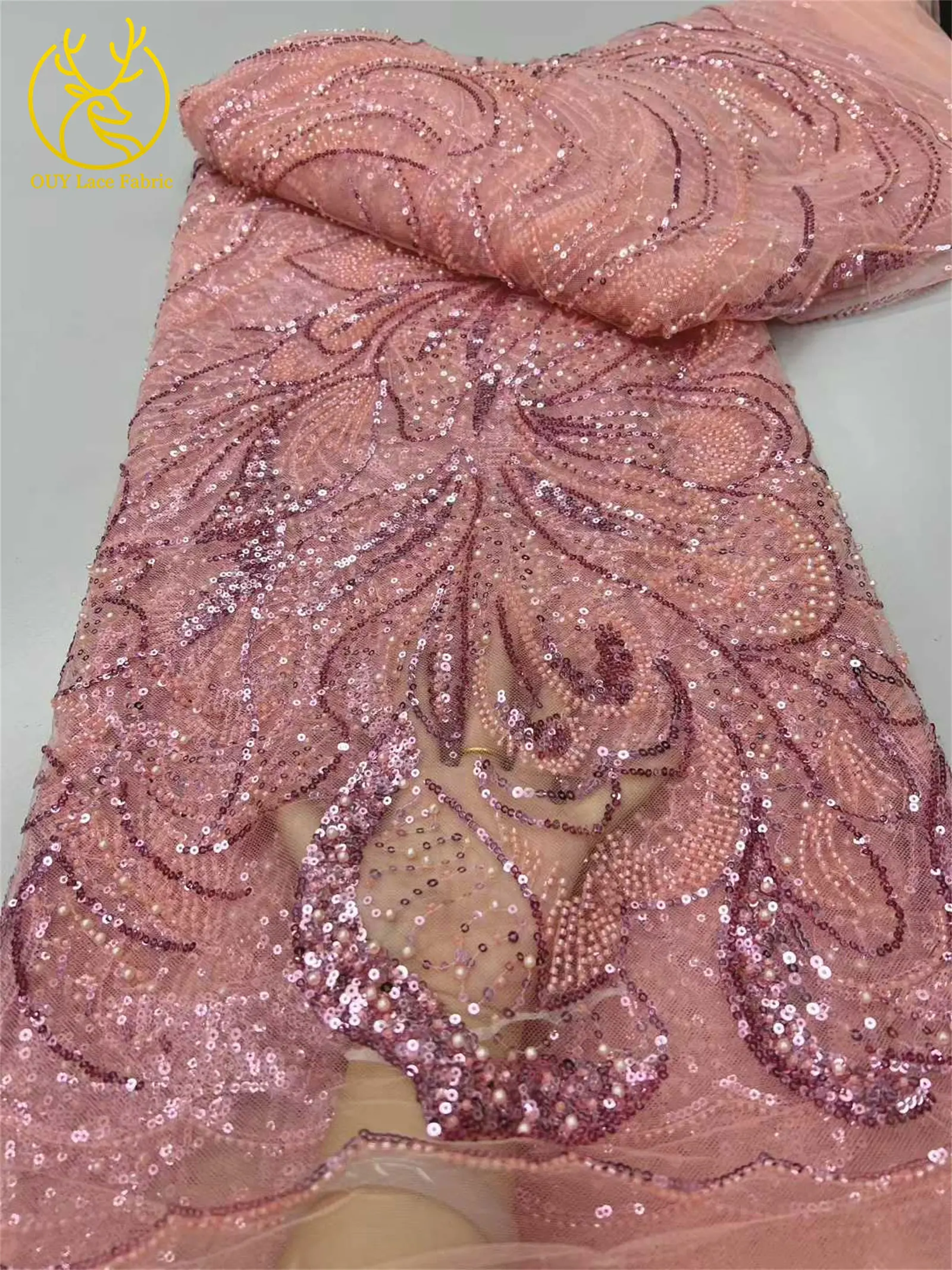 أحدث الفرنسية الترتر تول أقمشة الدانتيل 2025 تصميم جديد الأفريقي مطرز أقمشة الدانتيل للنساء فستان العشاء مواد الخياطة