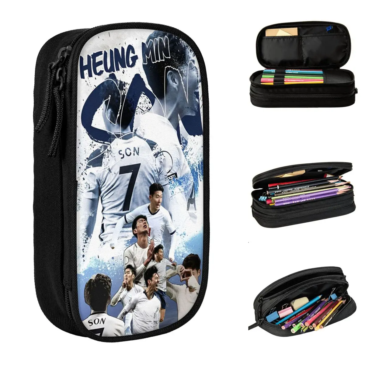 Футбольные пеналы для футбола Son Heung-Min, номер 7, пенал, держатель для ручек для студенческой сумки, школьные подарки, канцелярские принадлежности