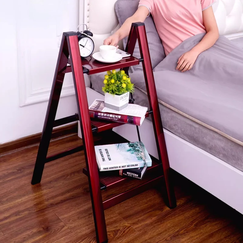 3-Step Aluminum Folding Ladder A-Frame Step Stool for Home Multi-Purpose Convertible Plant Stand Lightweight Step Ladders