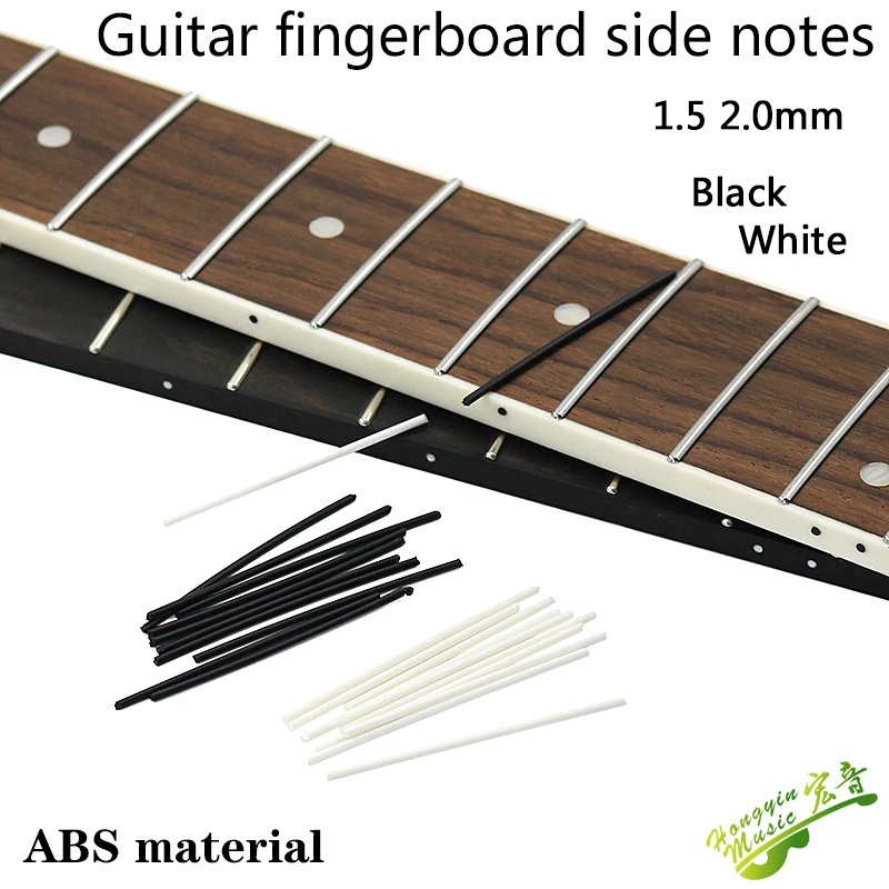 10Pcs/Set 1.5/2mm ABS White Black Guitar Fingerboard Side Sound Column Inlay Dots Fretboard Position Instrument Accessories