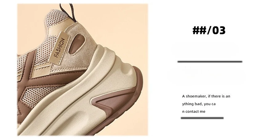 New Arrival 2026 Spring Chunky Sneakers Women's Thick Bottom Casual Mesh Shoes 8CM High Platform Breathable Sports Dad Shoes