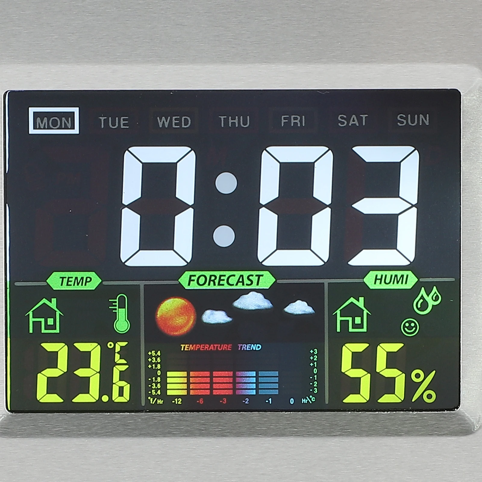 

Color Screen Alarm Digital Led For Desk Wall Mount Silent With Calendar Temperature Wall Hanging Desktop Clock