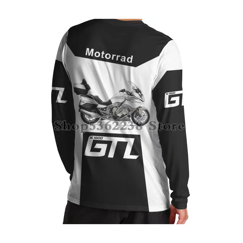 For BMW Motorrad K1600 GTL Long T-shirt Sport Racing Motorcycle Travel Riding Summer Men's Quick Dry Breathable Anti-UV Jerseys