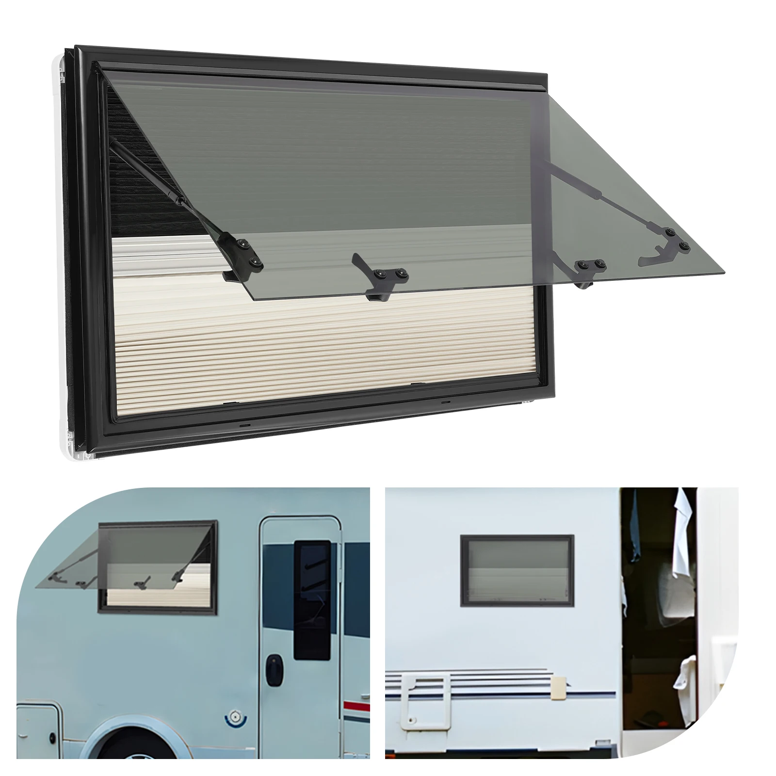 Wohnmobilfenster, 800x500mm Wohnwagenfenster Ausstellfenster Camperfenster für Wohnmobile, Wohnwagen, Kastenwagen, Vans, Camper (800