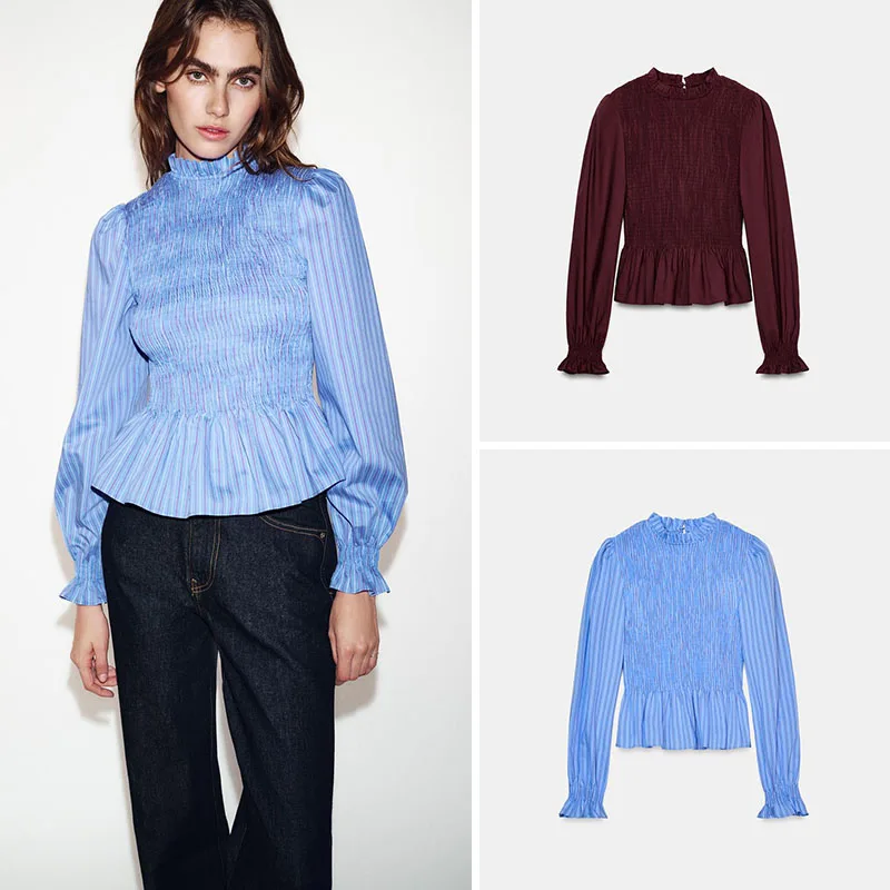 

Весенняя новинка: женская приталенная футболка с длинным рукавом, узором «соты» и эффектом утяжки на талии для молодых женщин