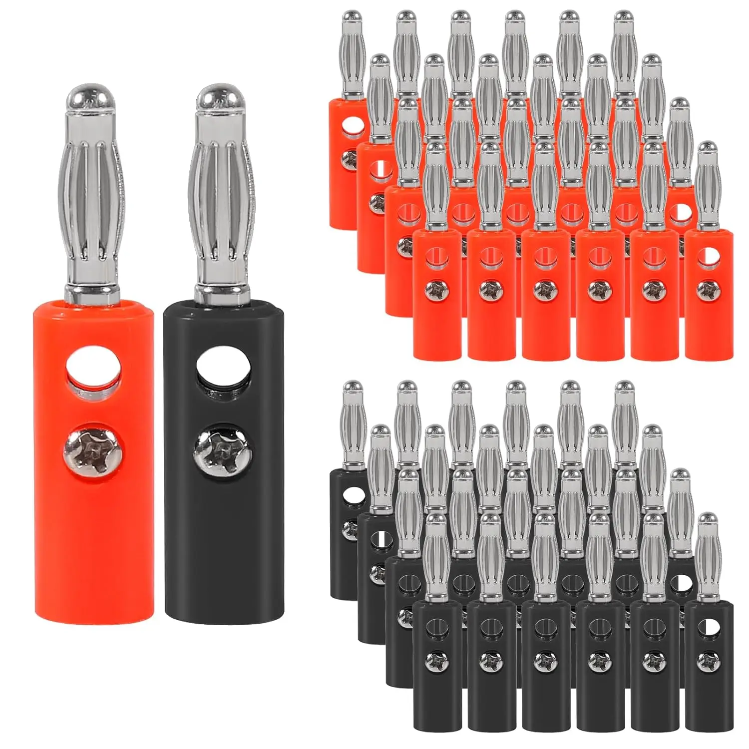 50PCS 4mm Banana Plug Audio Speaker Cable Connector Banana Plug Terminal Connectors Male Audio Speaker Cable Connector
