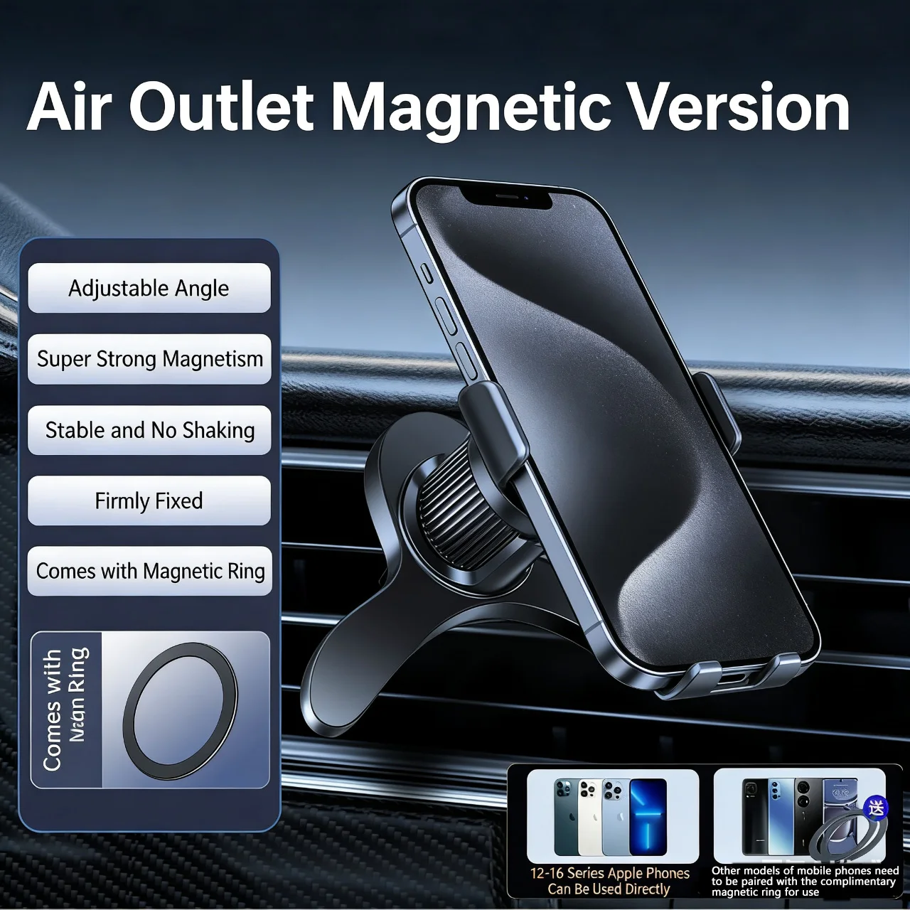 Car Mobile Phone Holder Car Navigation Holder Air Outlet Magsafe Magnetic Multifunctional Holder image 2