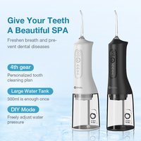 2025 Airuidu CF520 Portable Dental Water Flosser USB Rechargeable Water Jet Floss Tooth Pick 5 Jet Tip 300ml 4 Modes Teeth Clean