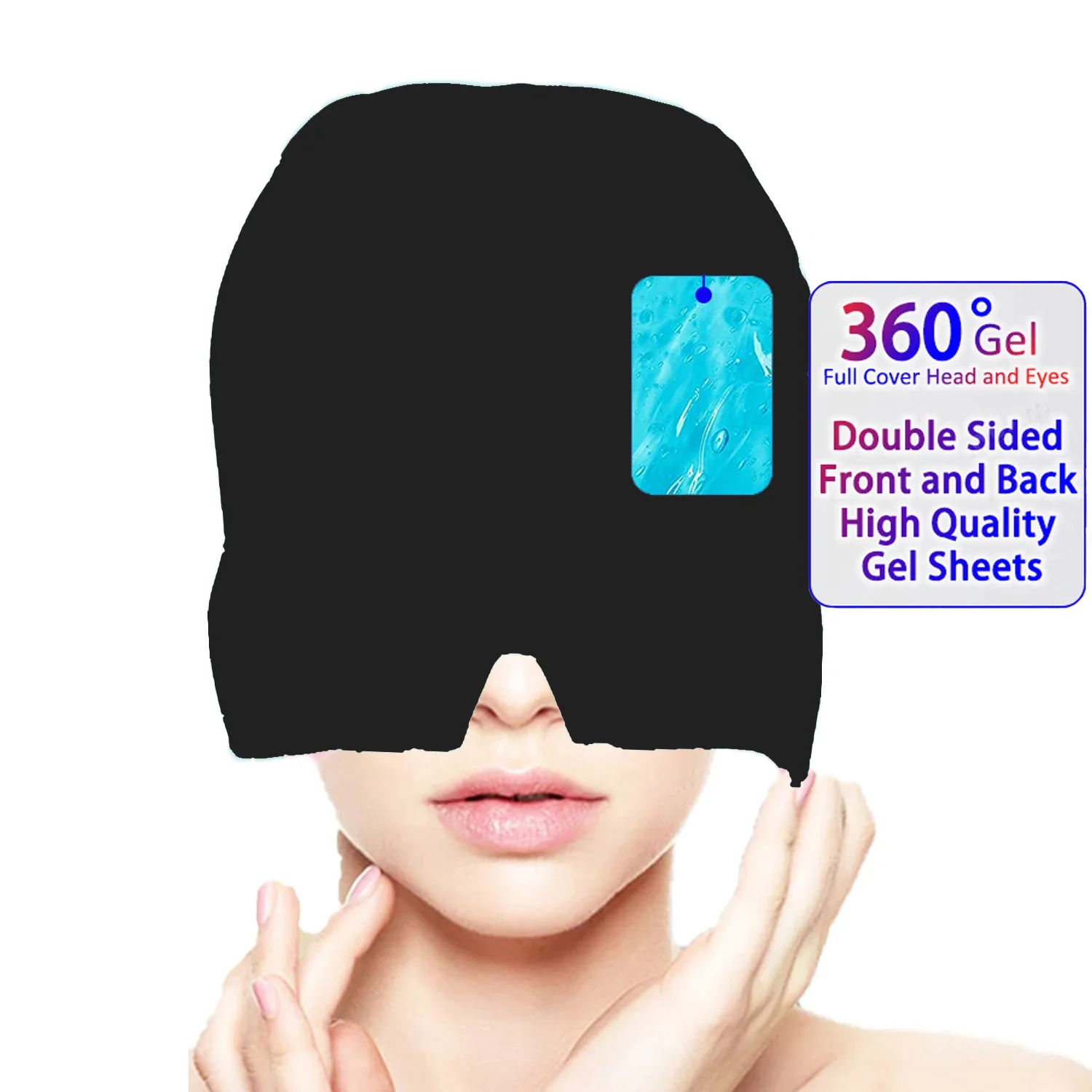 Gel Hot Cold Therapy Headache Migraine Relief Cap For Chemo,Sinus,Neck Wearable Therapy Wrap Stress Pressure Pain Relief Massage - view 6
