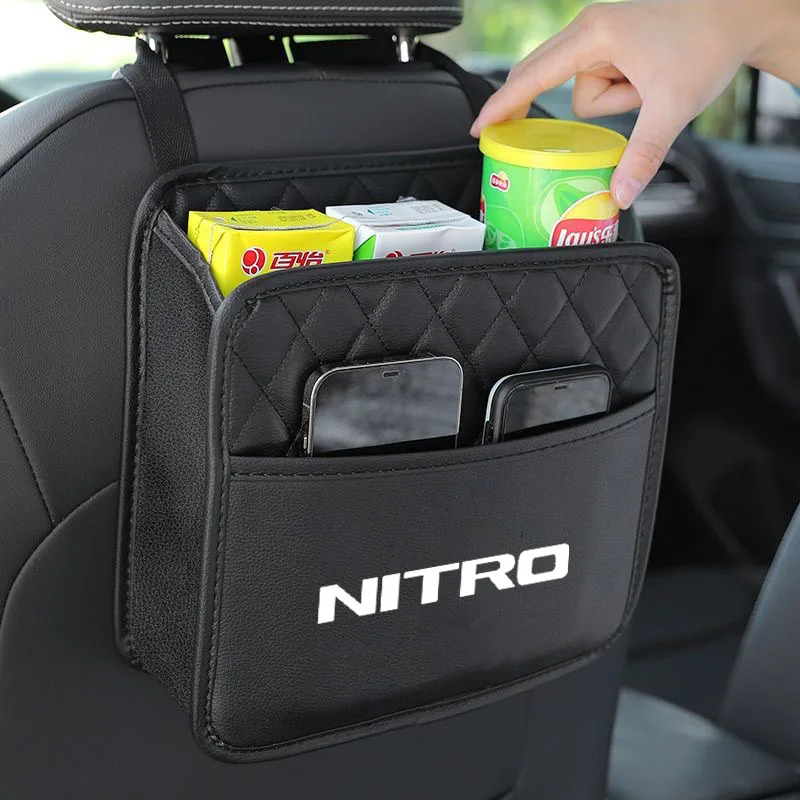 Car Multifunctional Seat Storage Bag Leather Storage Bag Garbage Bag for Dodge NITRO Car Accessories Portable Car Accessories