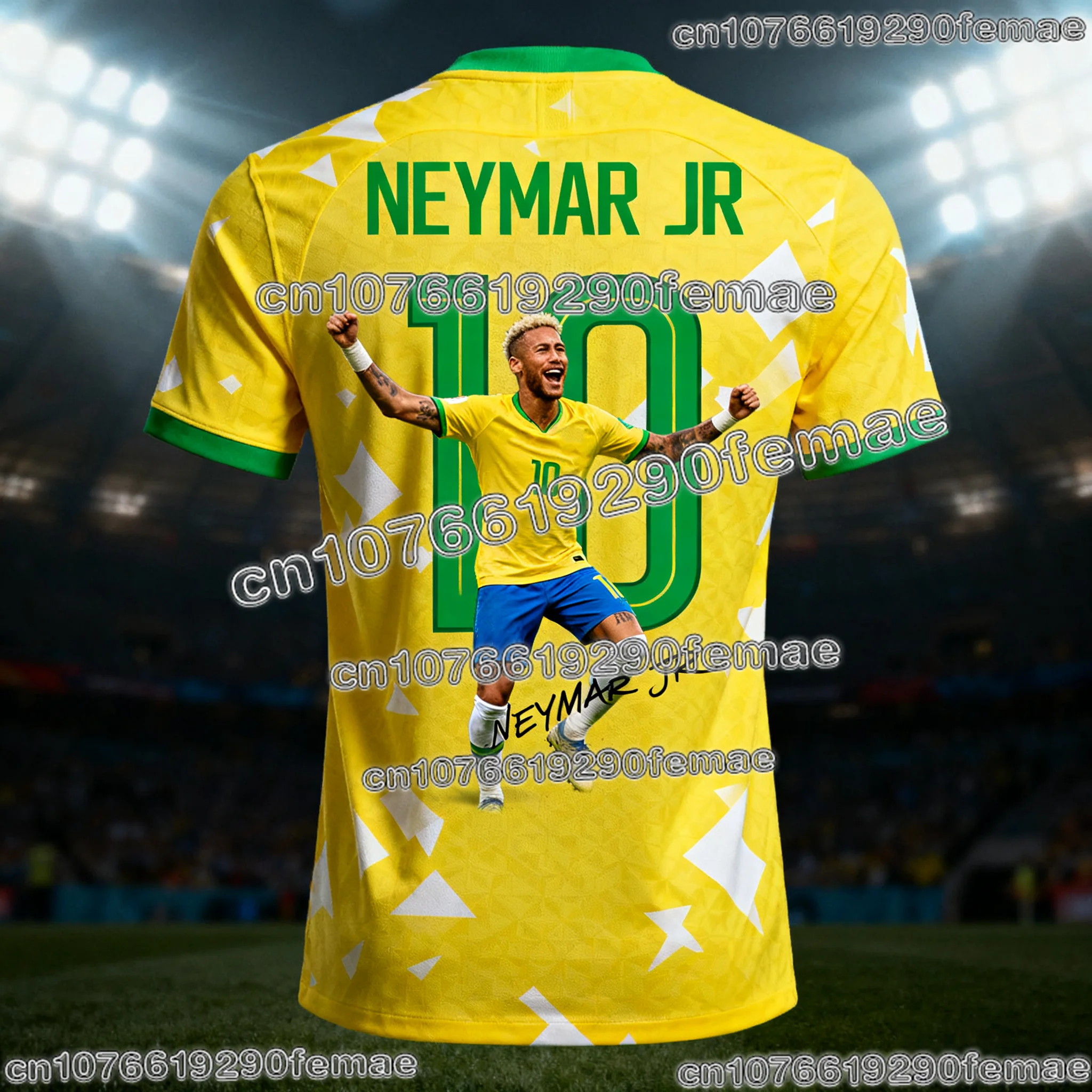 رائجة البيع نيمار التذكارية لكرة القدم تي شيرت الرجال النساء الاطفال طبعة خاصة التدريب في الهواء الطلق تنفس سريعة الجافة ملابس رياضية