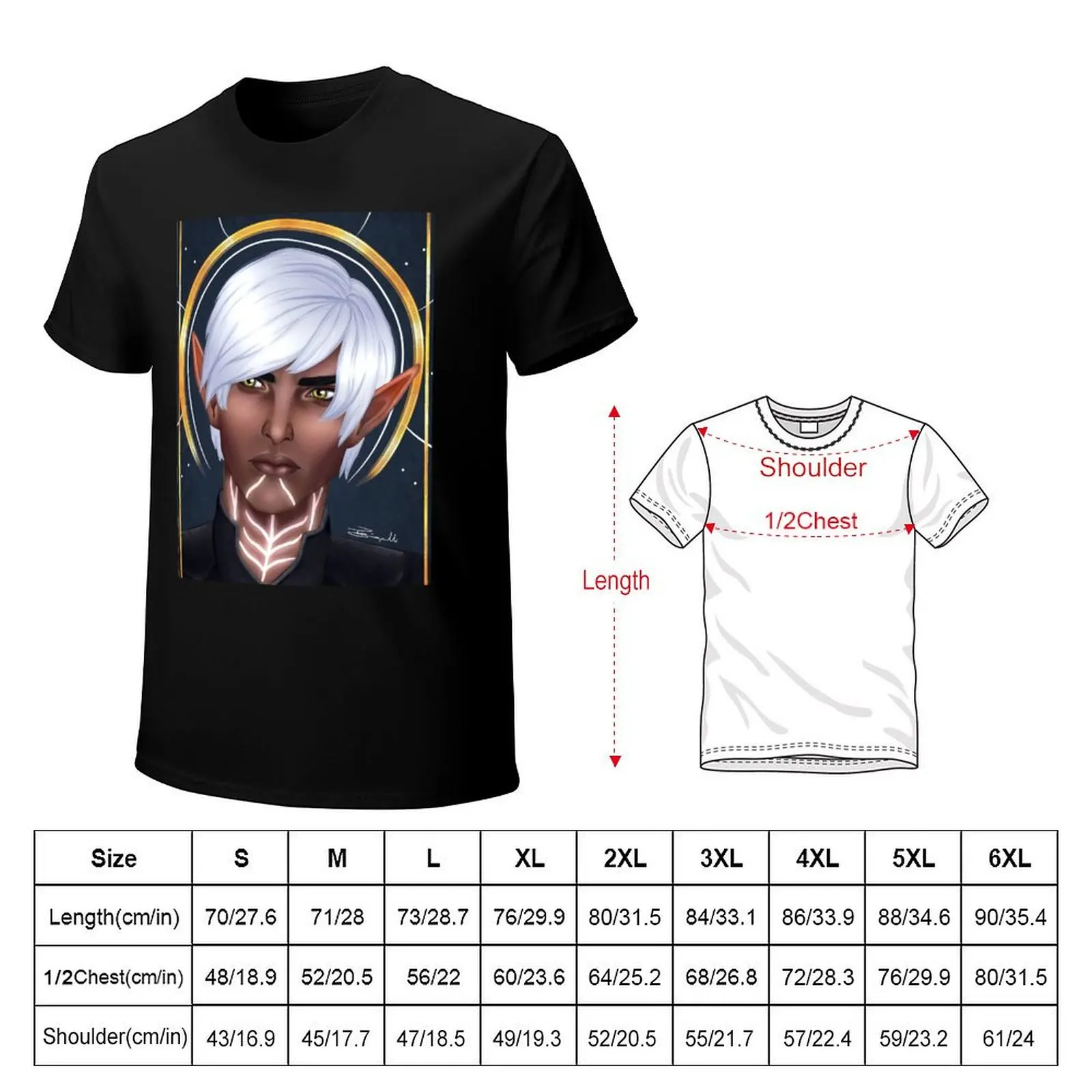 Fenris Portrait T-Shirt Abstract Pattern Print Top