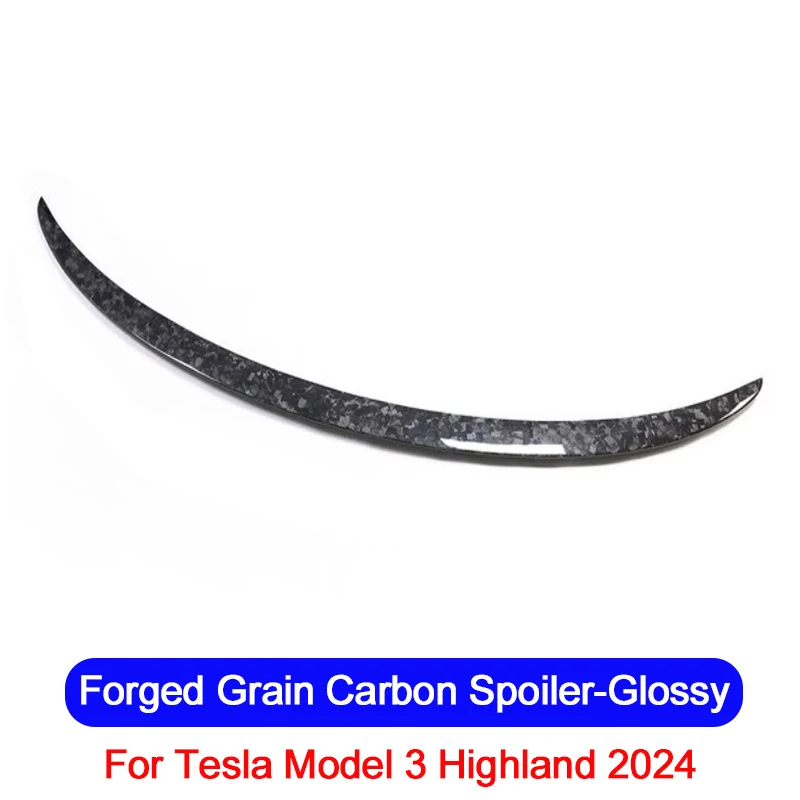 For Tesla Model 3 Highlander 2024 Spoiler Forged Grain Carbon Glossy Matte Rear Trunk Wings 2024 Model 3 Auto Accessories