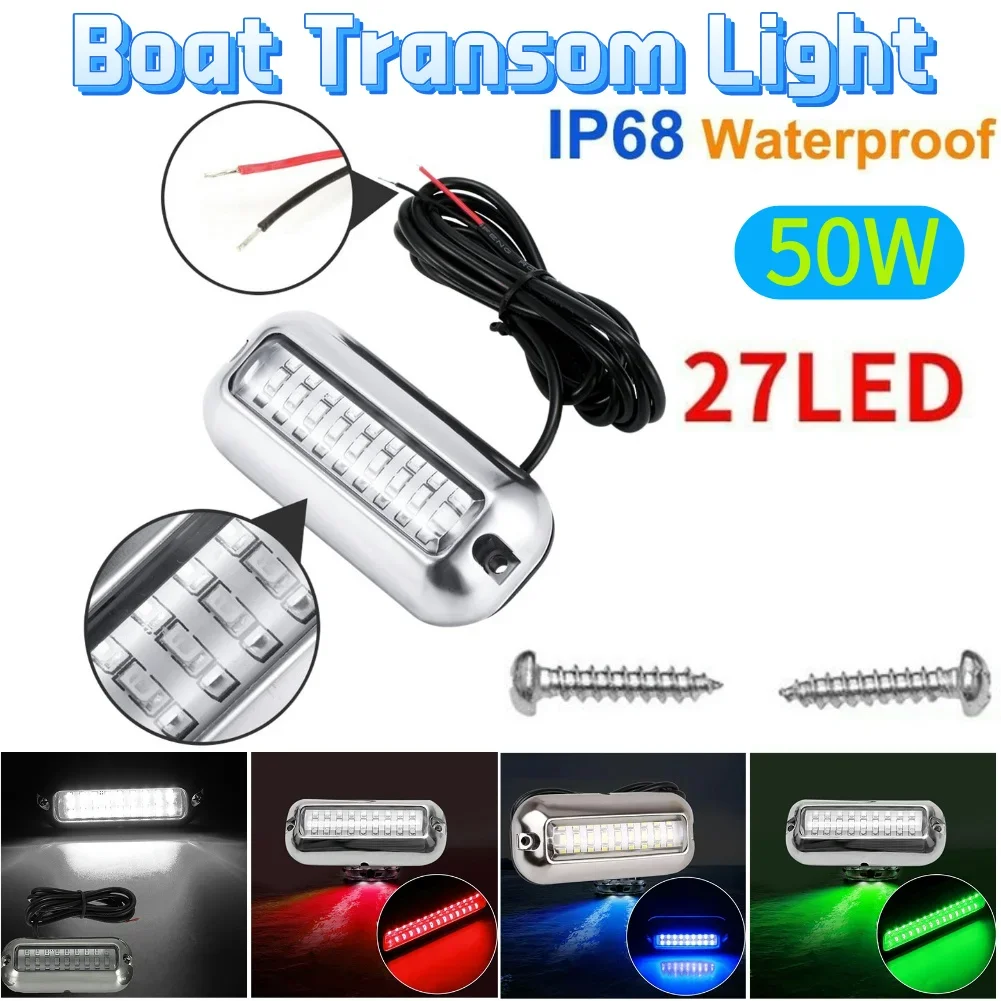 

27LED Boat Transom Light Stainless Steel Marine Transom Lamp Waterproof IP68 Marine Navigation Light 10-30V For Yacht Accessory