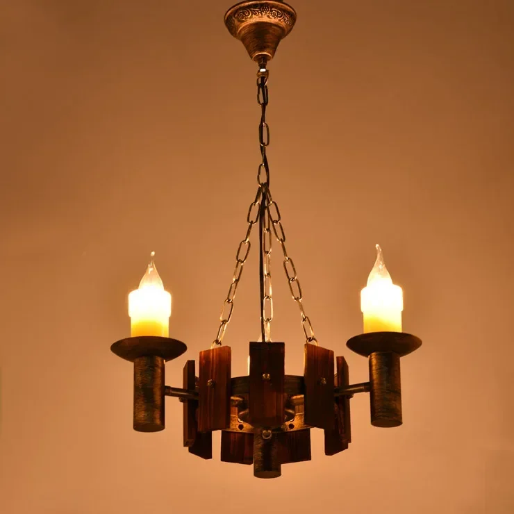 Vintage retro personality wrought iron american village loft antique restaurant chandeliers